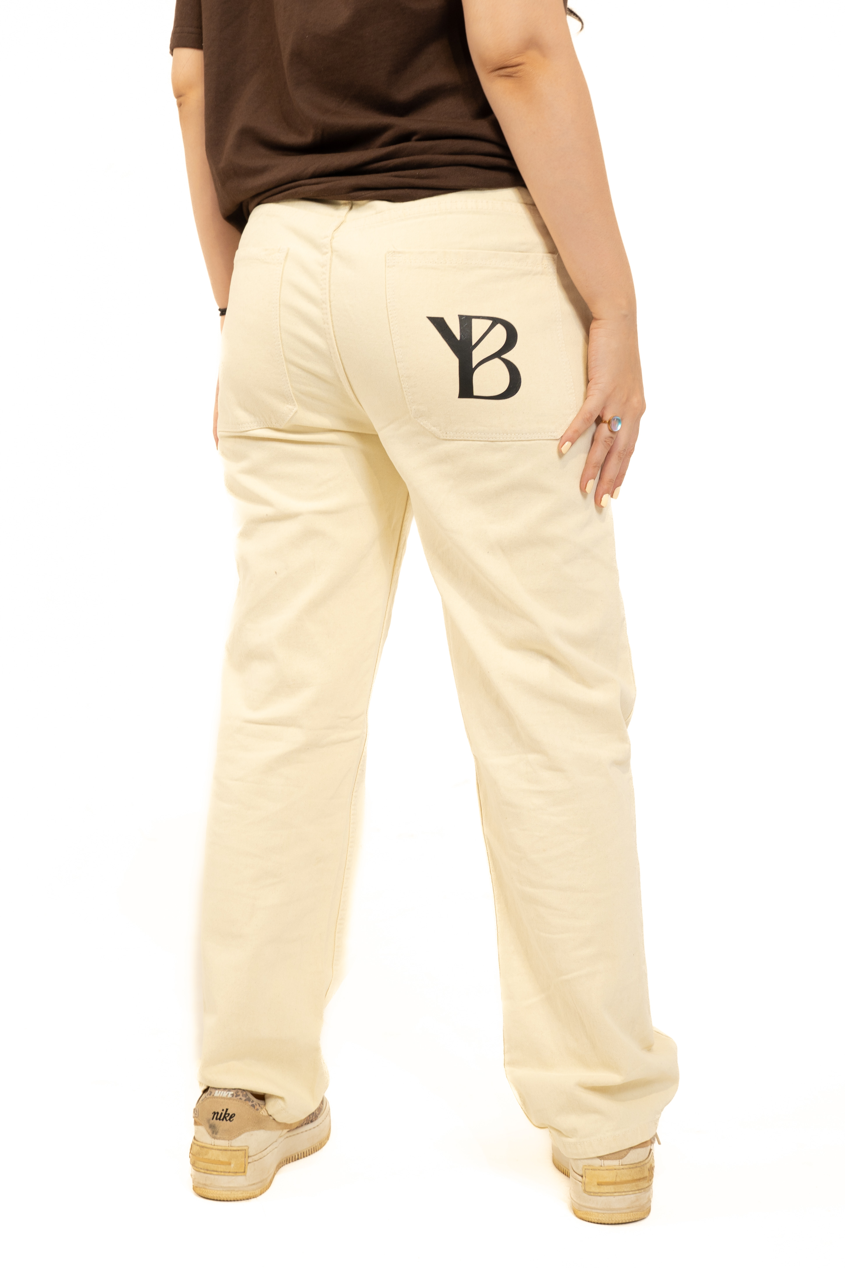Beyouth Cream Straight Fit Denims back