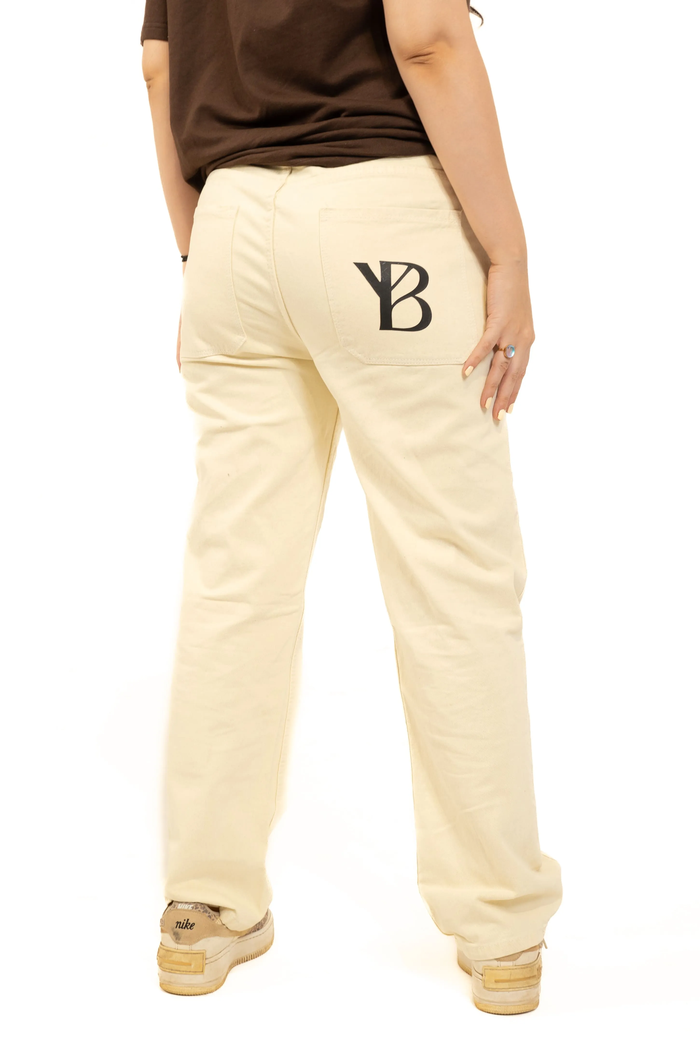 Beyouth Cream Straight Fit Denims back