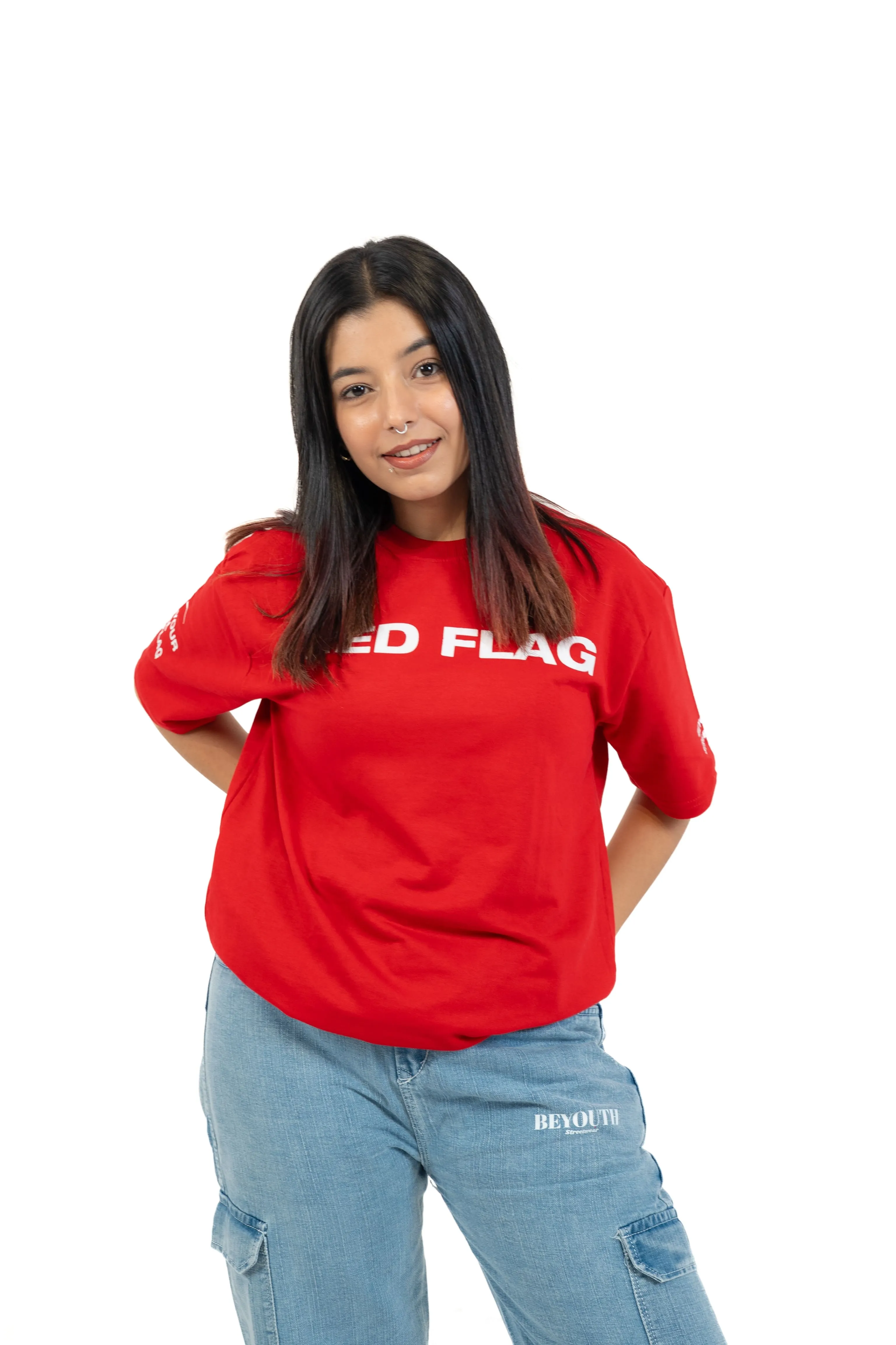 Red Flag Oversized Tee front