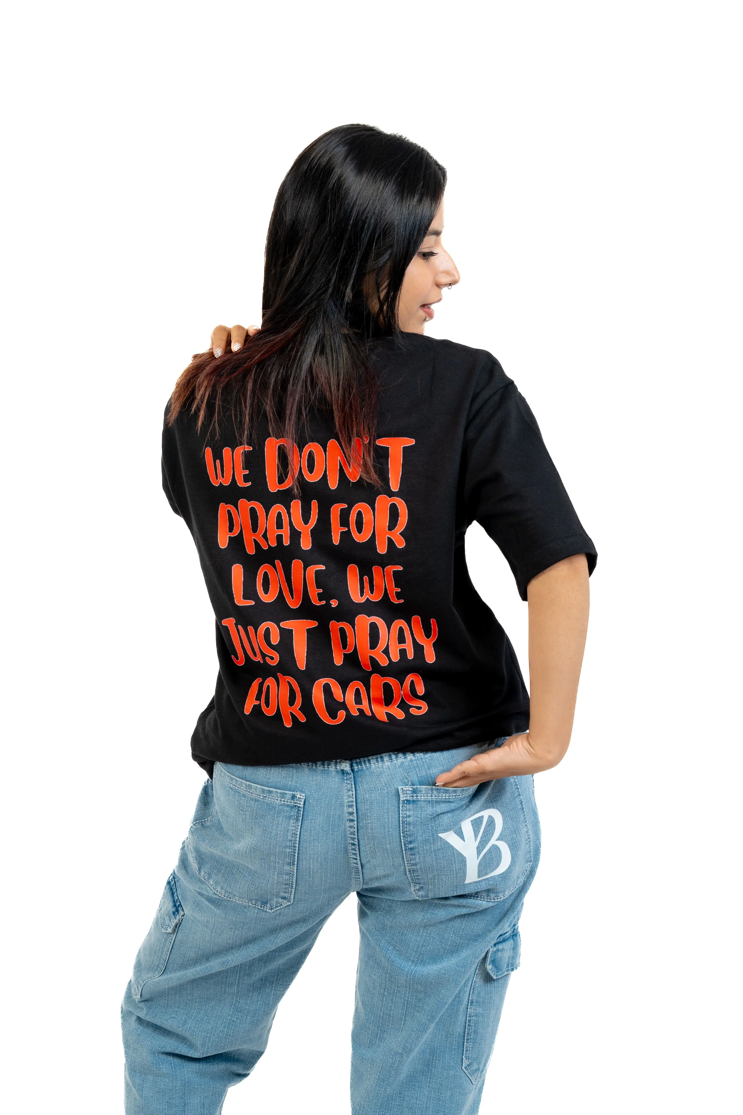 Cars Over Love Oversized Tee front
