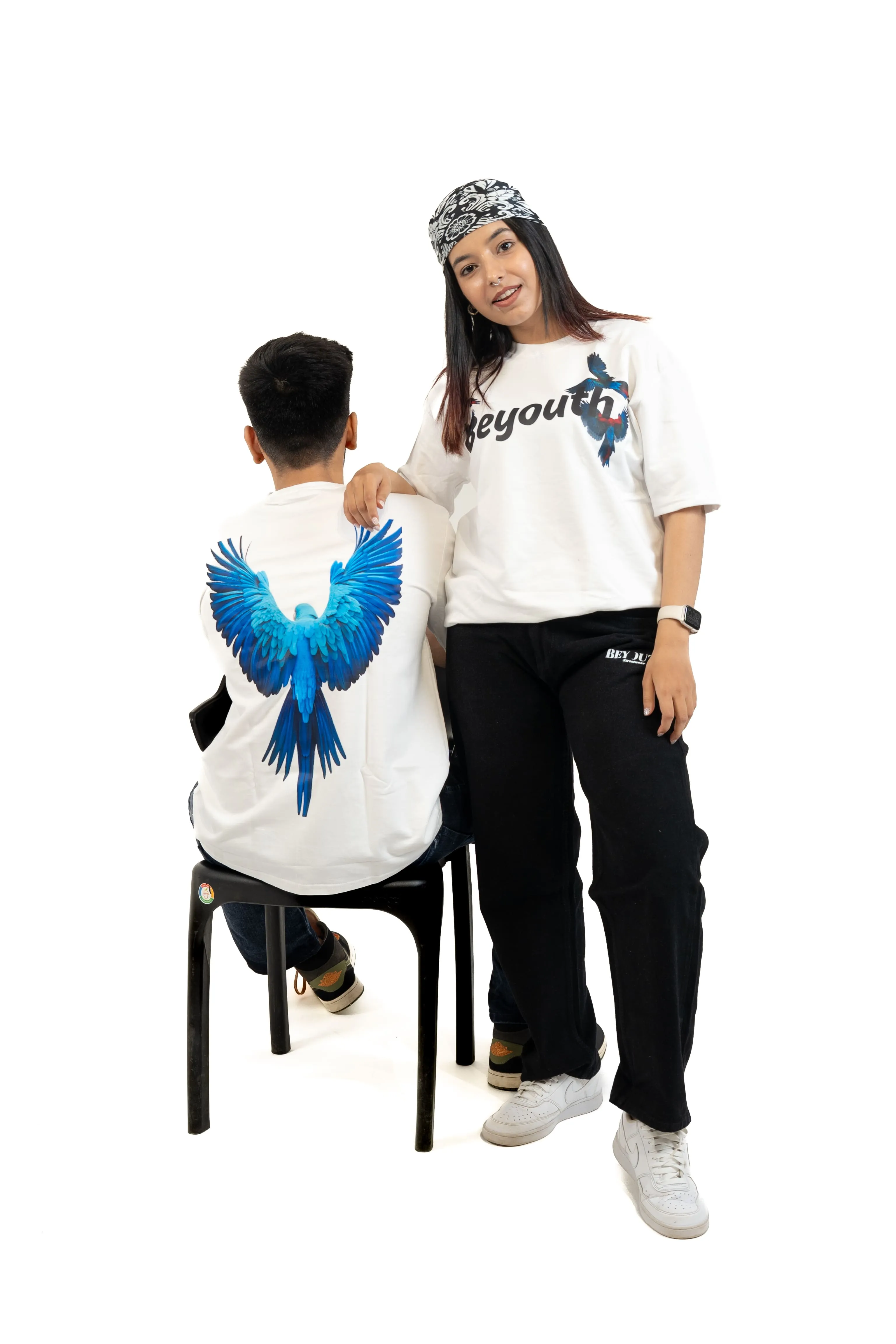 Blue Phoenix — Seated duo side view
