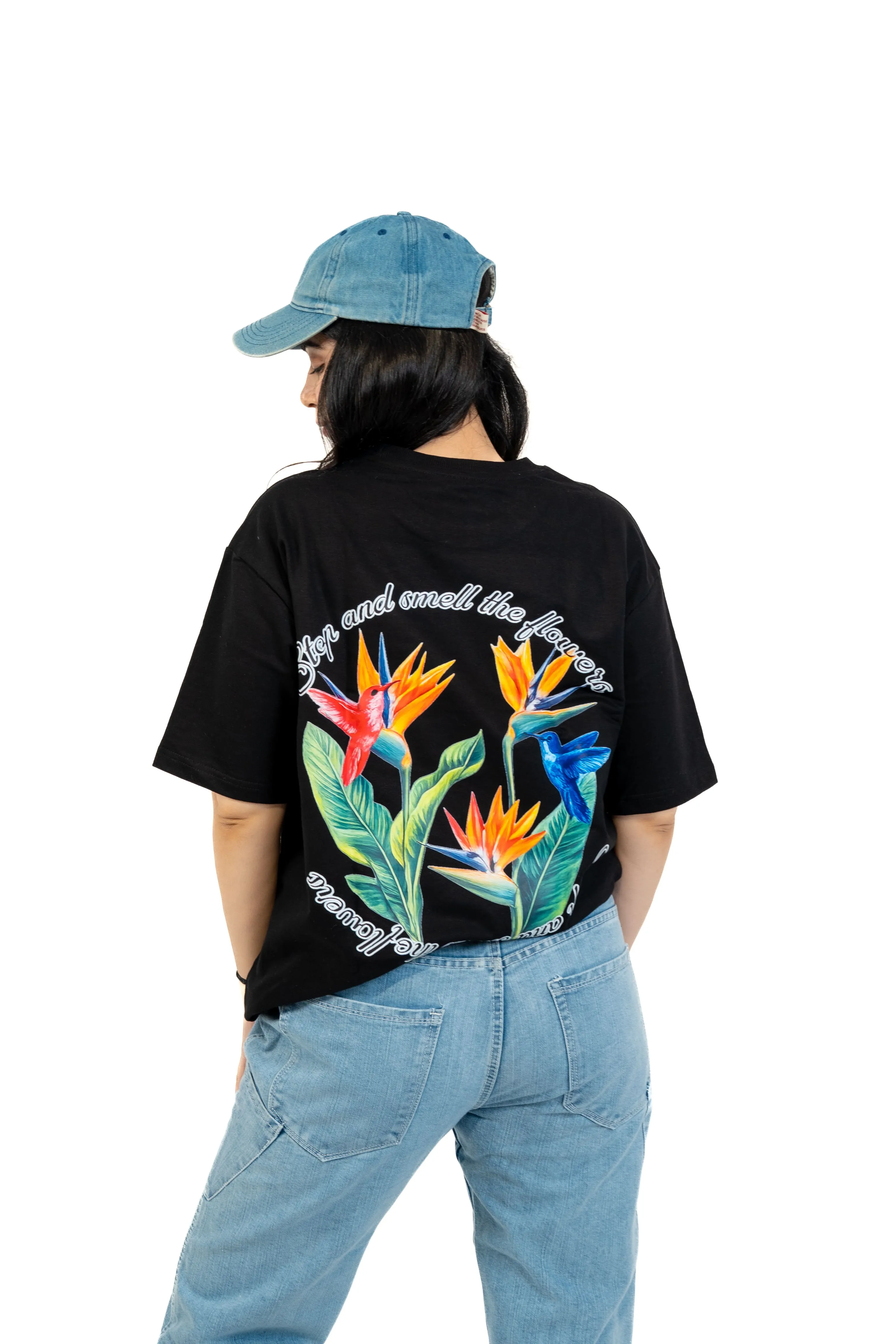 Midnight Birds Oversized Tee front
